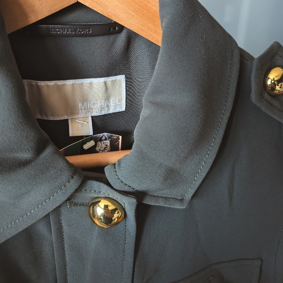 Michael Kors Army Green Tie Vest - Size Small - Picture 2 of 10